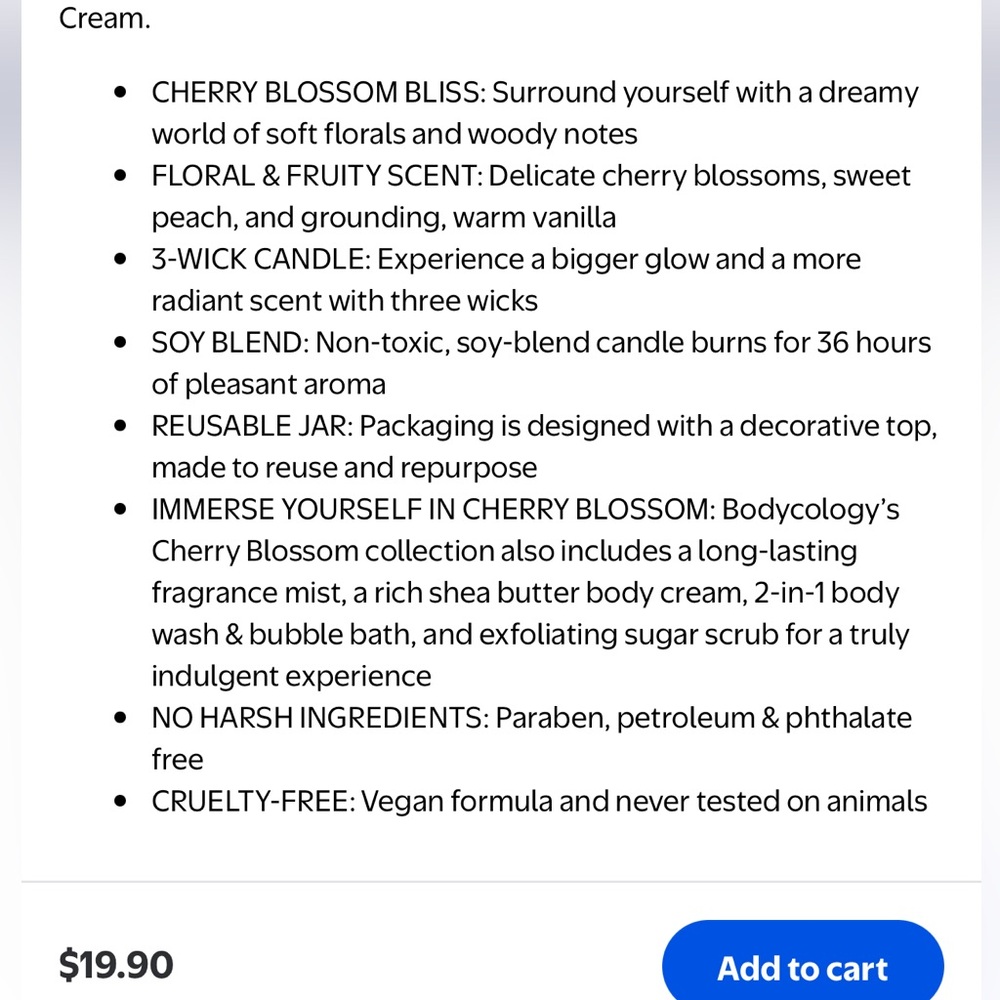 🍒Set of 2 Large Candles 14.5 oz "Cherry Blossom " - Picture 7 of 7